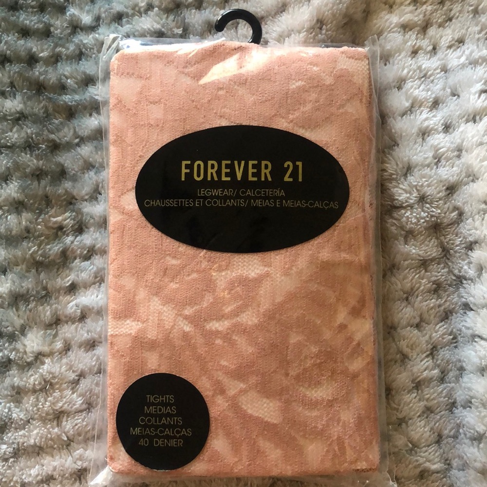 Forever 21 light pink lace tights.